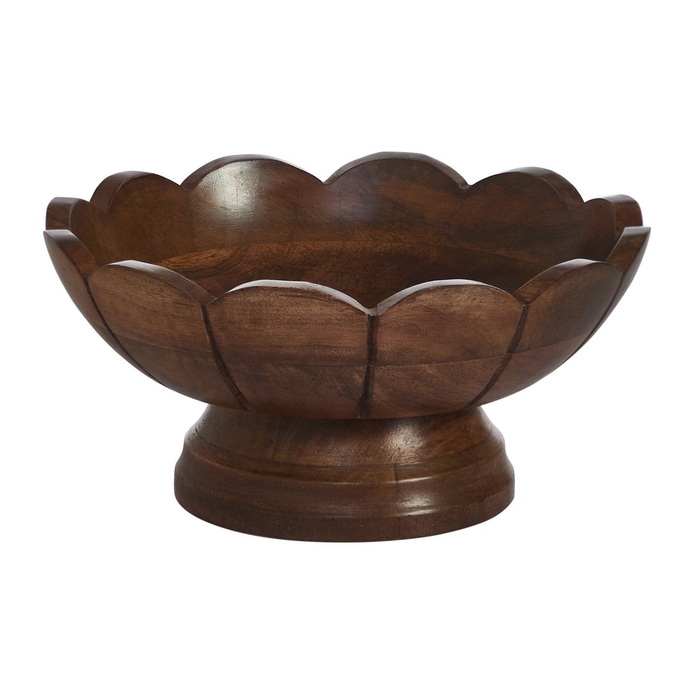 9" Mango Wood Scallop Decorative Bowl Brown - My Texas House, Walmart